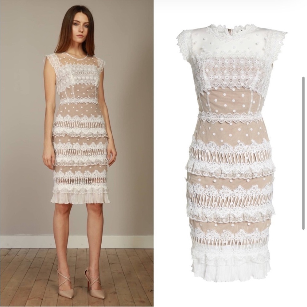 Bronx and Banco Majiorca Dot Lace Cocktail Dress